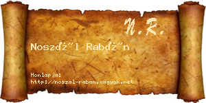 Noszál Rabán névjegykártya